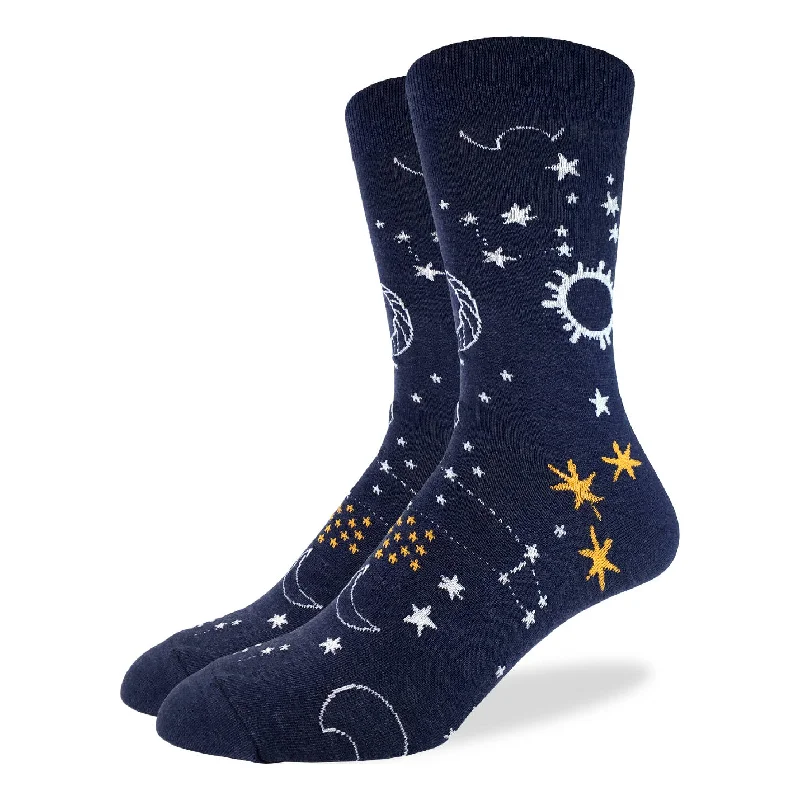 Bargain Alert "Starry Night" Cotton Crew Socks by Good Luck Sock