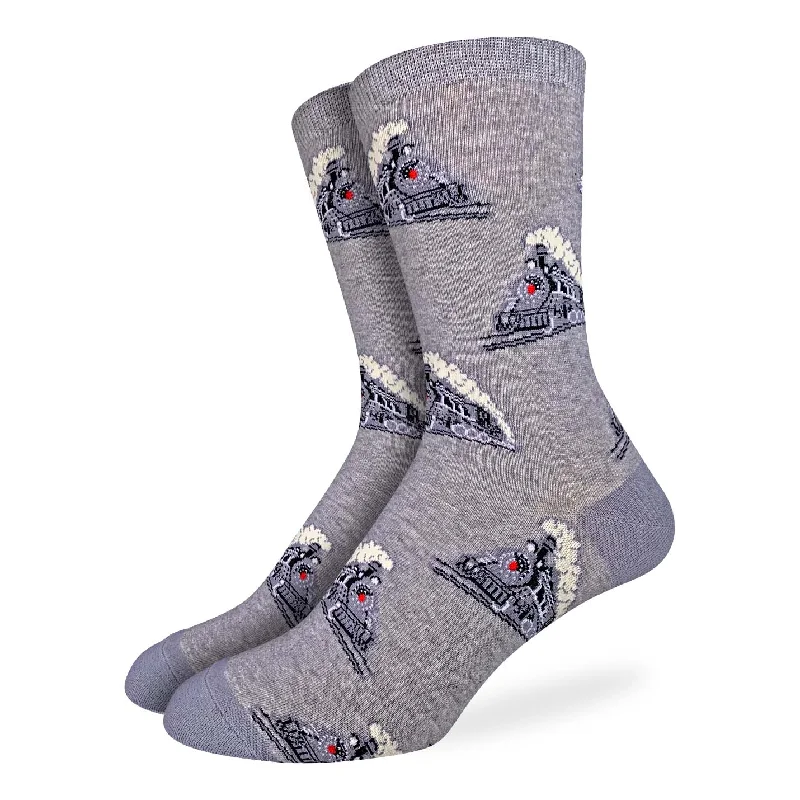 "Steam Train" Crew Socks by Good Luck Sock - Large