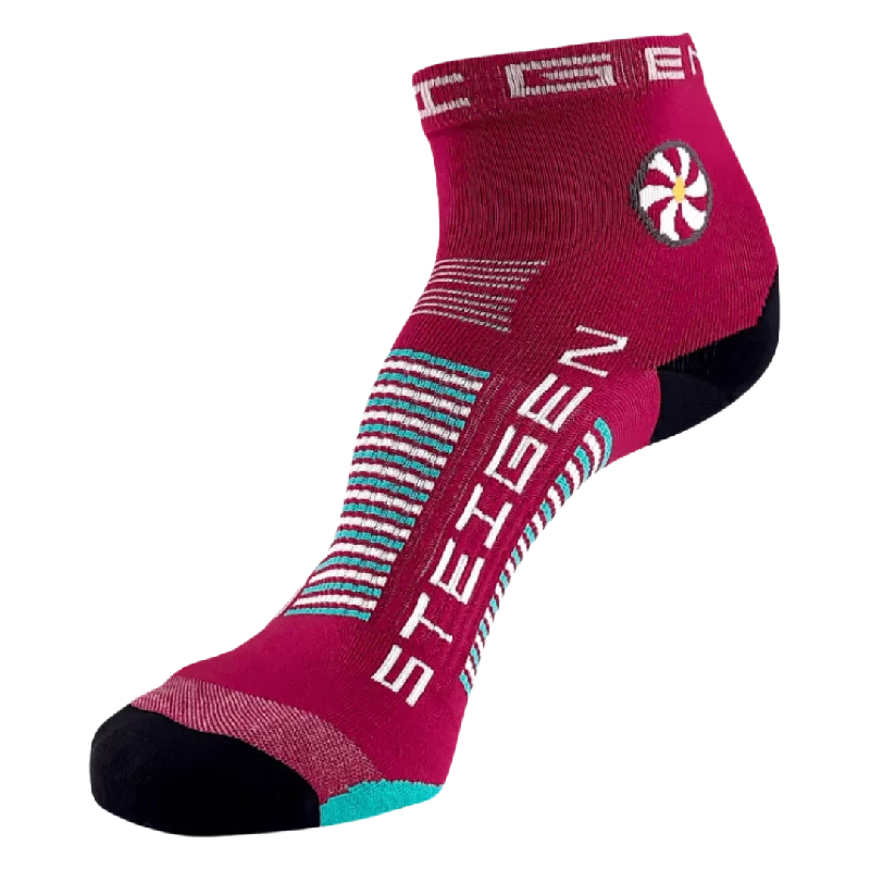 Time-Sensitive Steigen - Quarter Length Running Socks - Burgundy