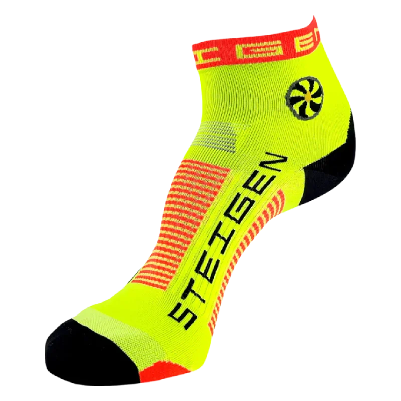 Half Price Steigen - Quarter Length Running Socks - Fluro Yellow