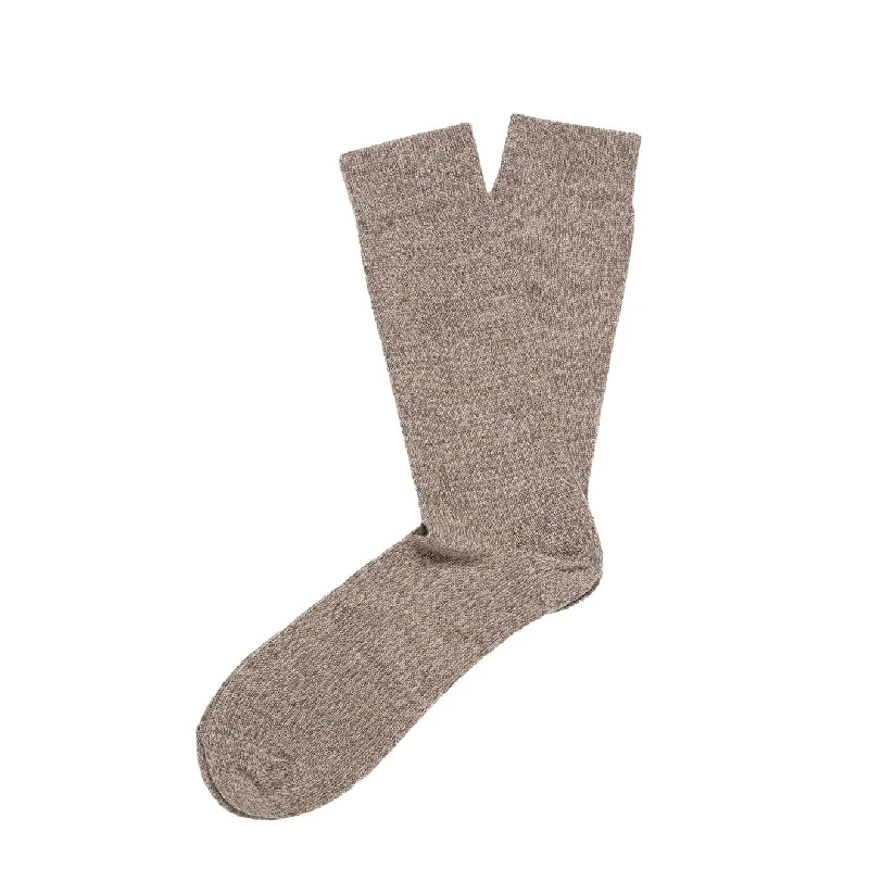 Weekend Savings Spree Sunspel Merino Wool Socks Umber Brown Twist