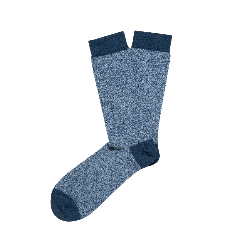 Super Deal Sunspel Organic Cotton Socks Teal / Storm Blue Twist