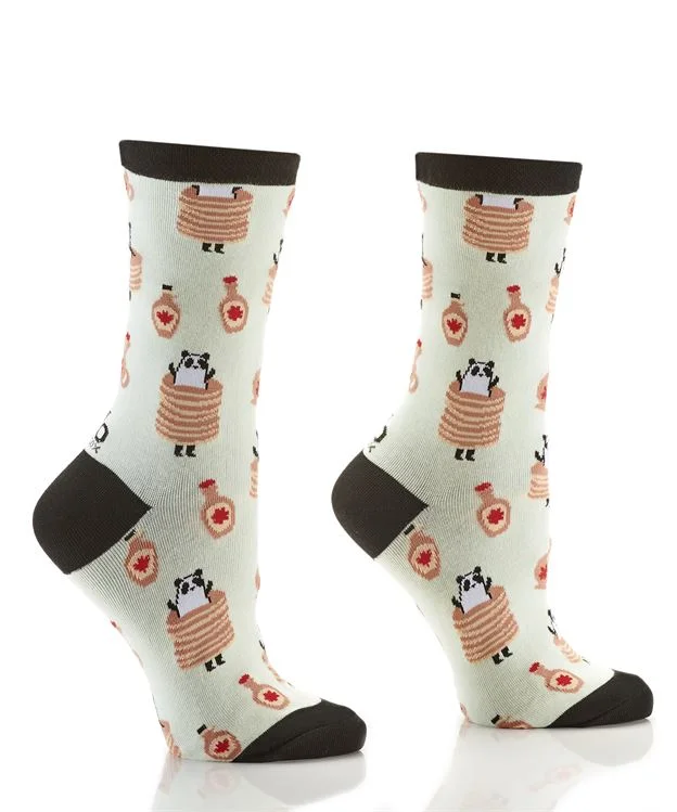 "Sweet Panda Cake" Cotton Dress Crew Socks by YO Sox - Medium