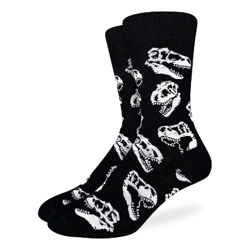 Weekend Savings Spectacular "Dinosaur Skulls" Cotton Crew Socks by Good Luck Sock
