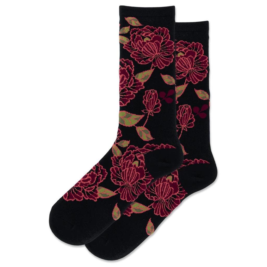 Exclusive Deal "Tapestry Floral" Crew Socks by Hot Sox - Medium