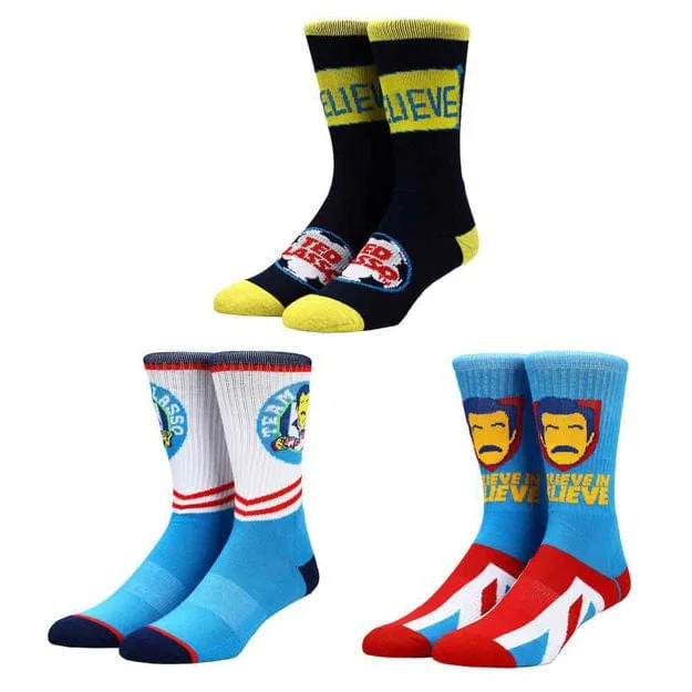 Mega Sale Ted Lasso Icons 3 Pack of Crew Socks