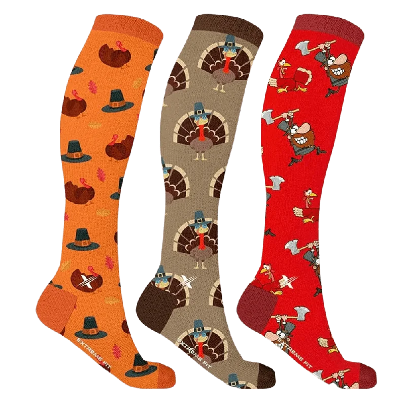 Weekend Discounts to Relish Thanksgiving Compression Socks (3-Pairs)