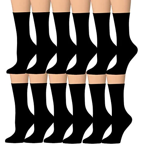 Big Savings Tipi Toe Women's 12 Pairs Colorful Patterned Crew Socks (WC14C-AB)