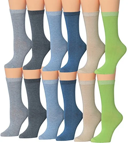 Weekend Offers That Amaze Tipi Toe Women's 12-Pairs Lightweight Solid Colored Crew Socks 1120S-12P