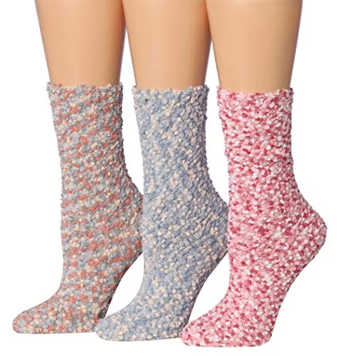 Weekend Discounts to Delight Tipi Toe Women's 3-Pairs Cozy Microfiber Anti-Skid Soft Fuzzy Crew Socks FZ29-A