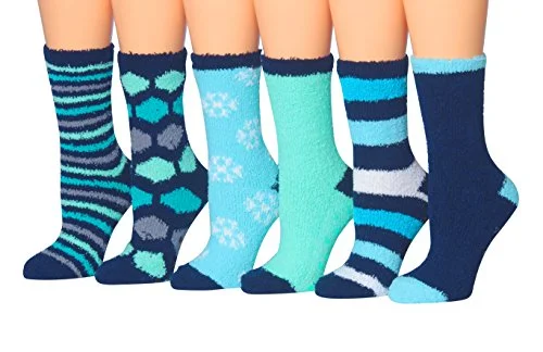 Weekend Bargains to Indulge In Tipi Toe Women's 6-Pairs Cozy Microfiber Anti-Skid Soft Fuzzy Crew Socks