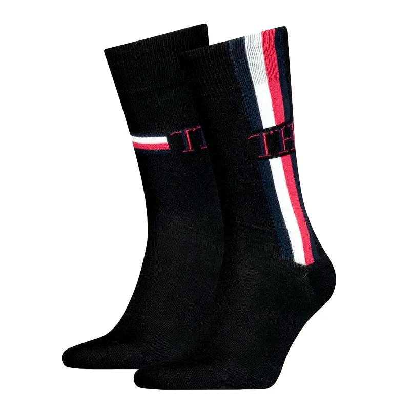 Hot Buy Tommy Hilfiger 2 Pack Iconic Stripe Socks - Black
