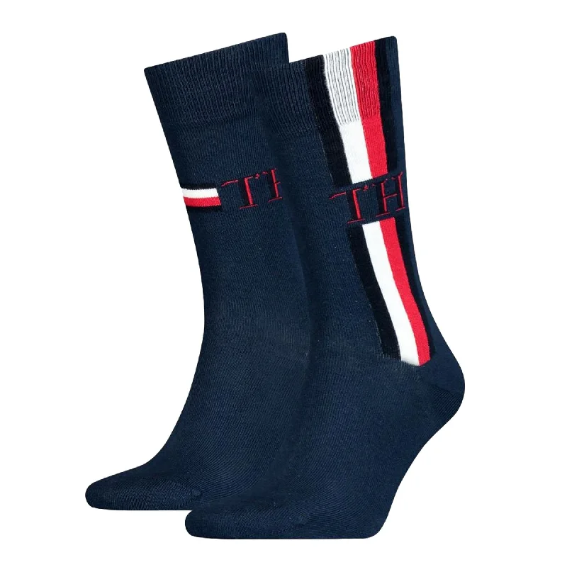 Amazing Value Tommy Hilfiger 2 Pack Iconic Stripe Socks - Navy