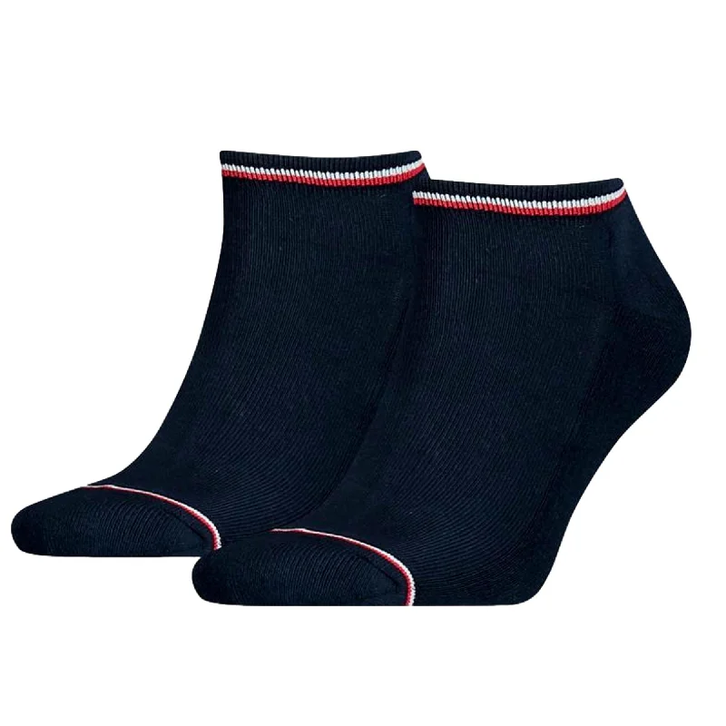 Bonus Offer Tommy Hilfiger Mens Iconic Sports Sneaker Sock 2 Pack - Dark Navy