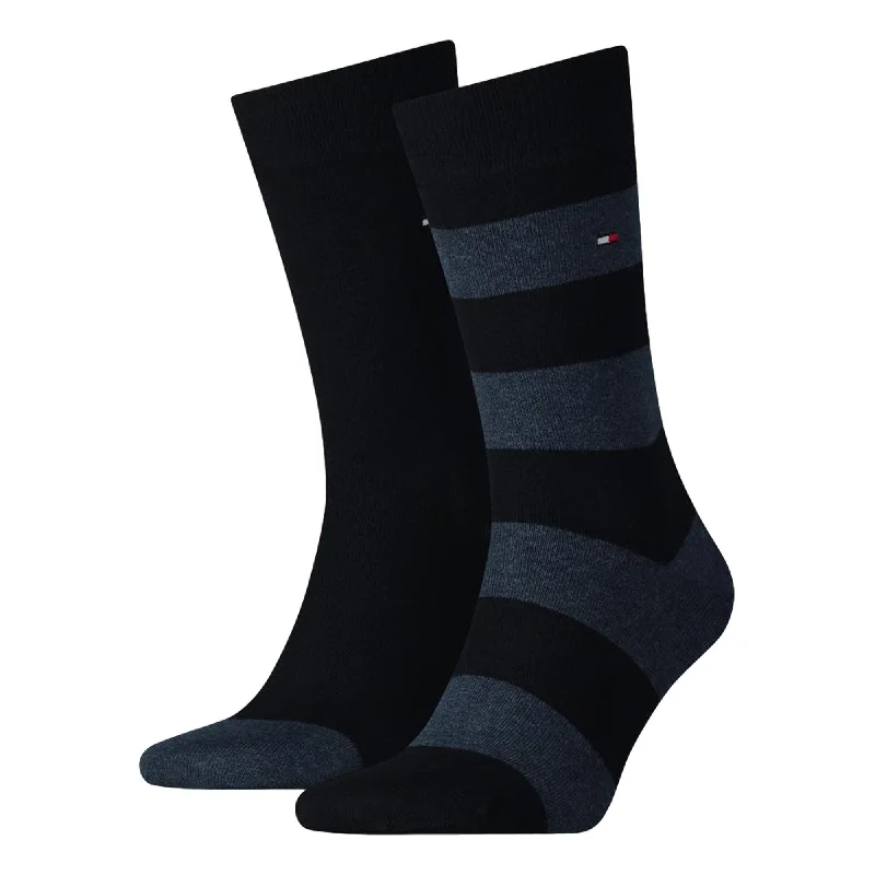 Weekend Bargains to Indulge In Tommy Hilfiger Men's Rugby Striped Socks 2 Pack - Dark Navy