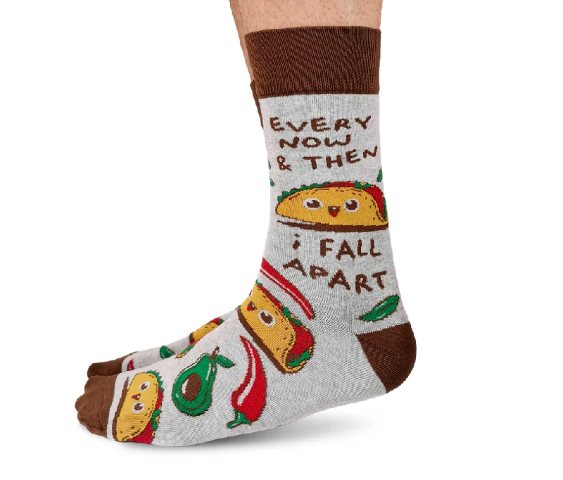 Deep Savings "Tumbling Taco" Cotton Crew Socks by Uptown Sox