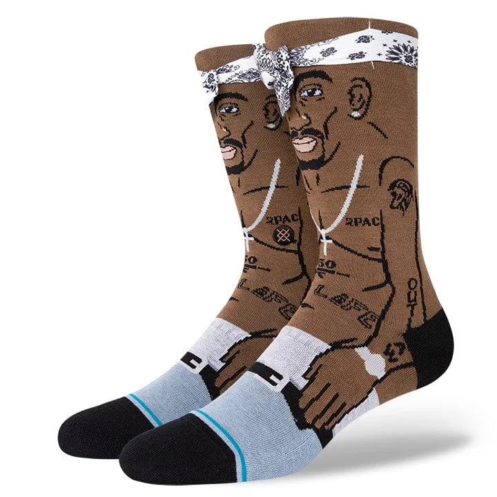 Pay Less Tupac Resurrected Men's Crew Socks