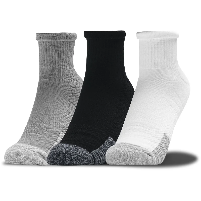 Can't Resist Under Armour HeatGear Quarter (3 Pack) Socks - Grey