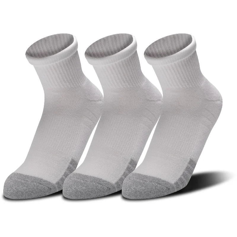 Extra Discount Under Armour HeatGear Quarter (3 Pack) Socks - White