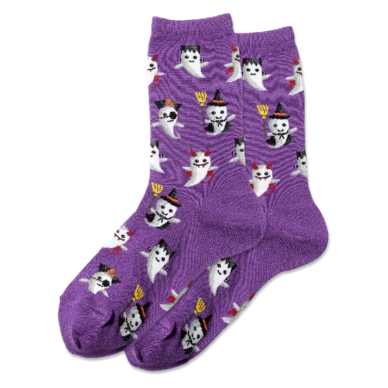 Weekend Steals Await "Costume Ghosts" Cotton Crew Socks by Hot Sox