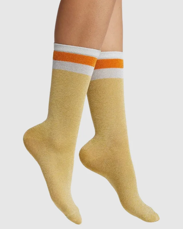 Reduced Price Varsity Lurex 3/4 Socks - Gold