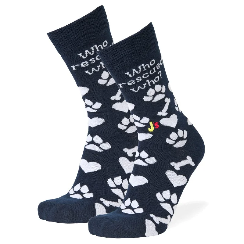 Online Deal Who Rescued Who Men's Crew Socks