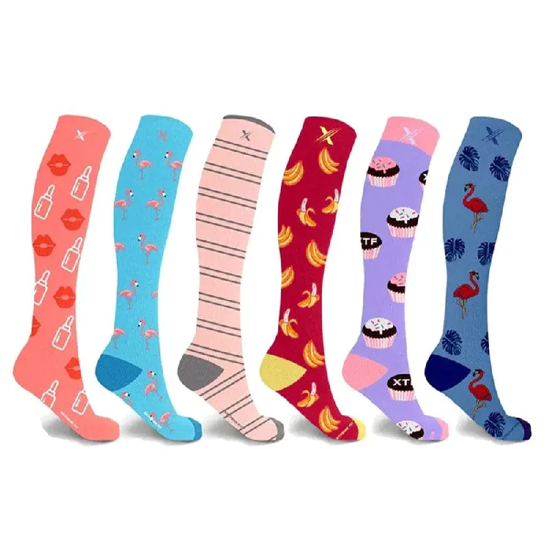 Time-Sensitive Women's Collection Compression Socks (6-Pairs)