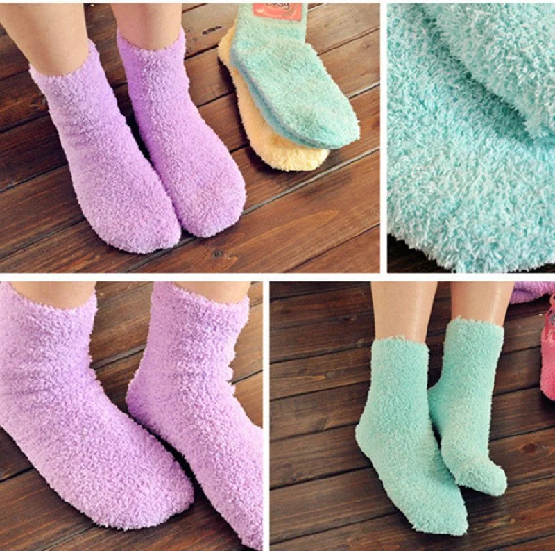 Can't Beat Women’s Soft & Cozy Long Colorful Fuzzy Casual Winter Socks (with patterns)