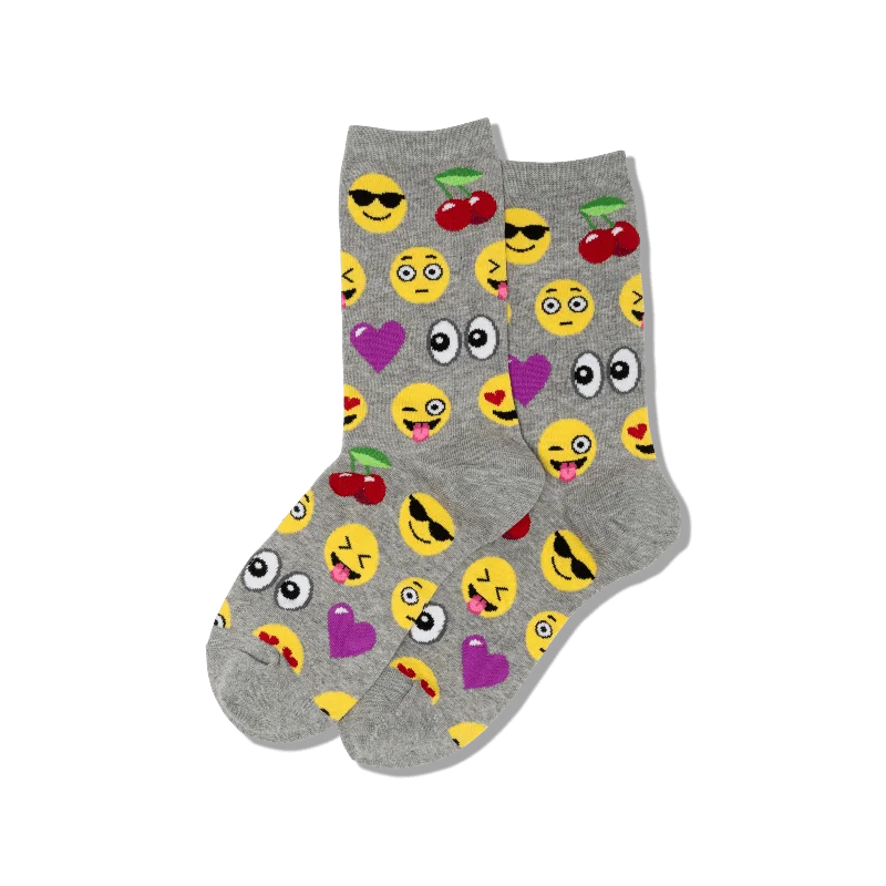 Weekend Savings Fiesta "Emoji" Cotton Crew Socks by Hot Sox - Medium - SALE
