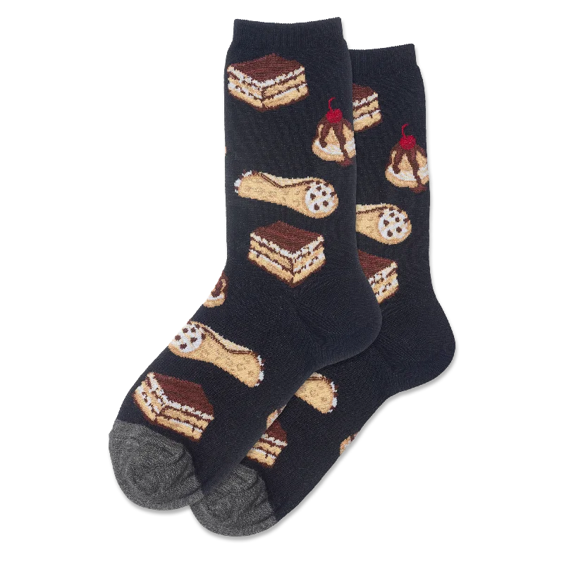 Lowest Price "Italian Pastries" Cotton Dress Crew Socks by Hot Sox - Medium