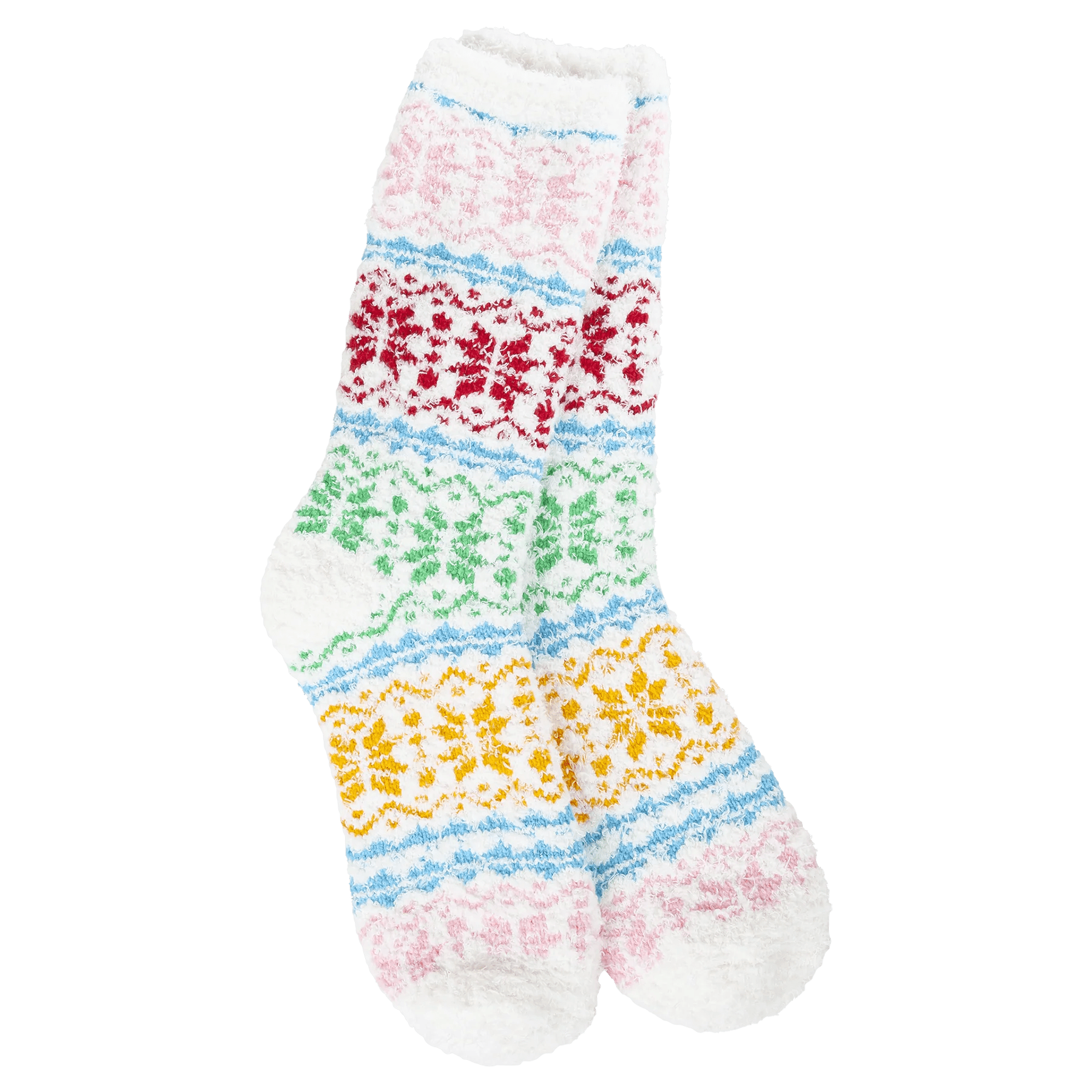 Super Savings World's Softest Socks Holiday Cozy Winter Crew - Fair Isle Whimsical