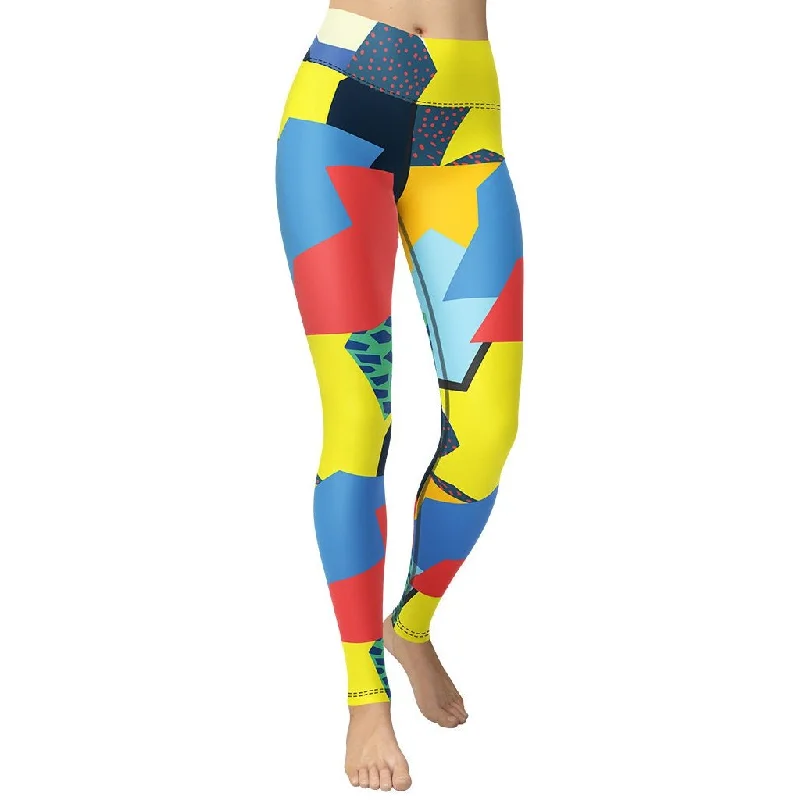 Now Available 90s Color Block Yoga Leggings