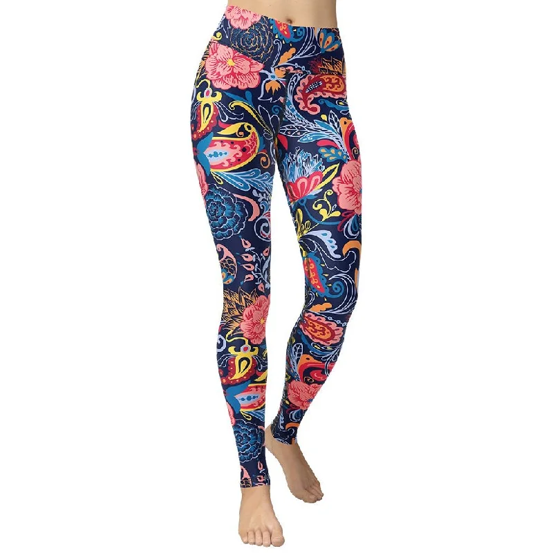 Weekend Wonders Await! Art Deco Floral Yoga Leggings