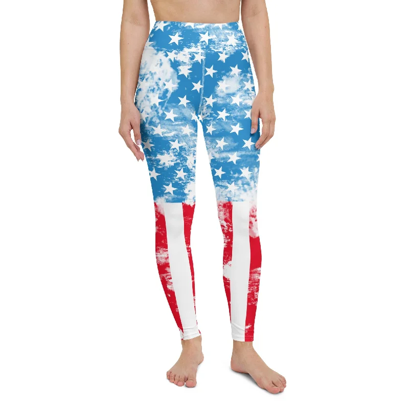 Don't Miss Out Artsy American Flag Yoga Leggings