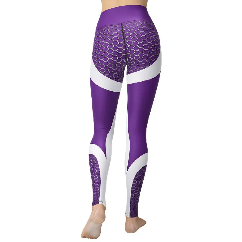 The Best Prices Beehive Geometric Yoga Leggings Royal Purple