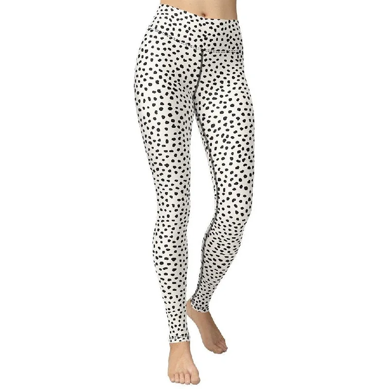 Weekend Bargains to Indulge In Beige Polka Dot Pattern Yoga Leggings