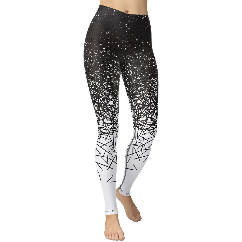 Weekend Bargains to Sizzle Black and White Ombre Yoga Leggings