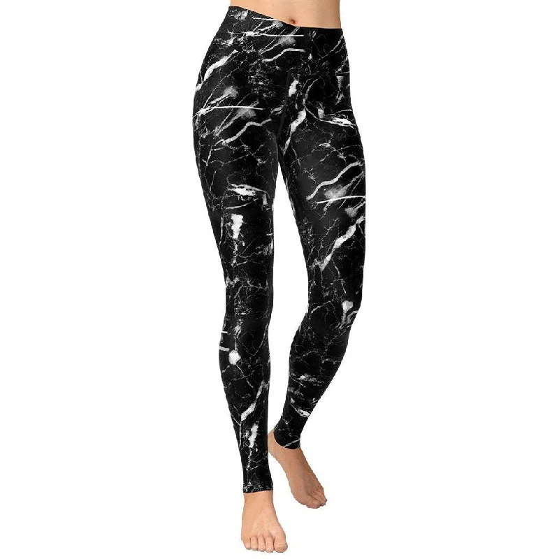 Weekend Specials to Indulge In Black Marble Yoga Leggings