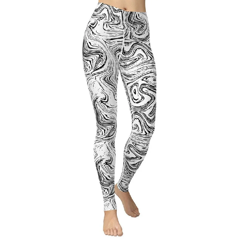 Weekend Extravaganza: Shop Now Black & White Marble Yoga Leggings