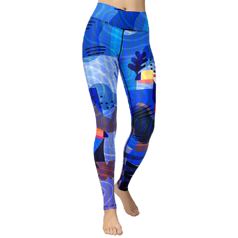 Price Drop Blue Abstract Yoga Leggings