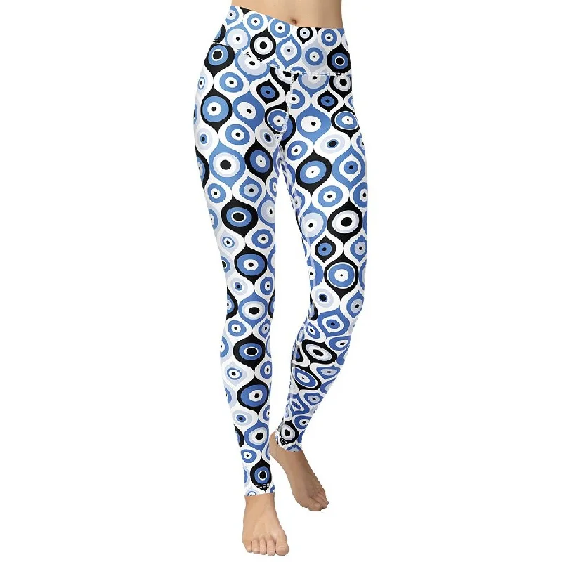 Act Now Blue Eye Pattern Yoga Leggings