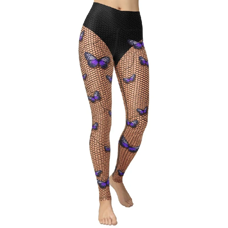 Weekend Bargains to Savor Bold Butterfly Mesh Yoga Leggings