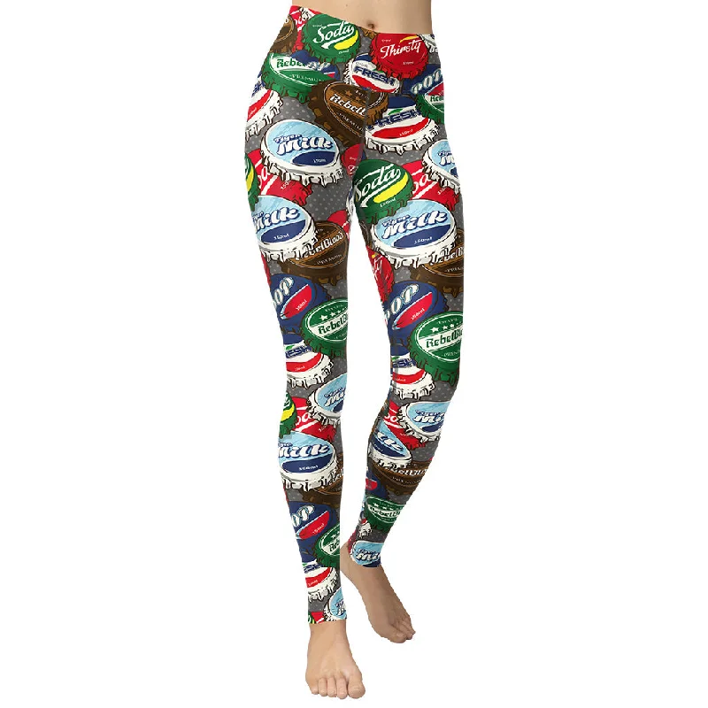 Act Fast Bottle Caps Yoga Leggings