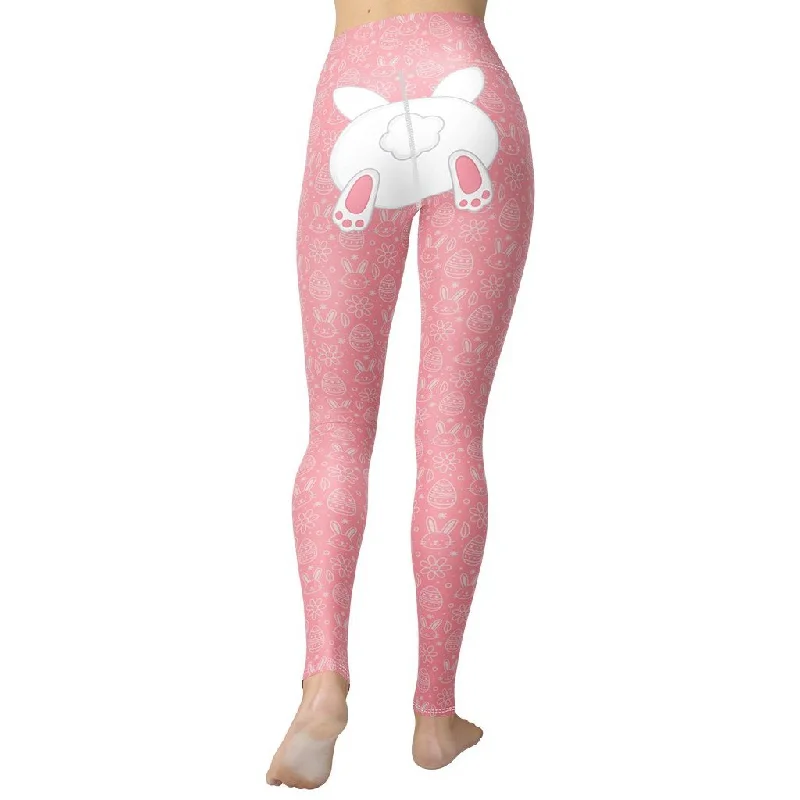 Weekend Discounts to Indulge In Bunny But* Easter Yoga Leggings (Pink)