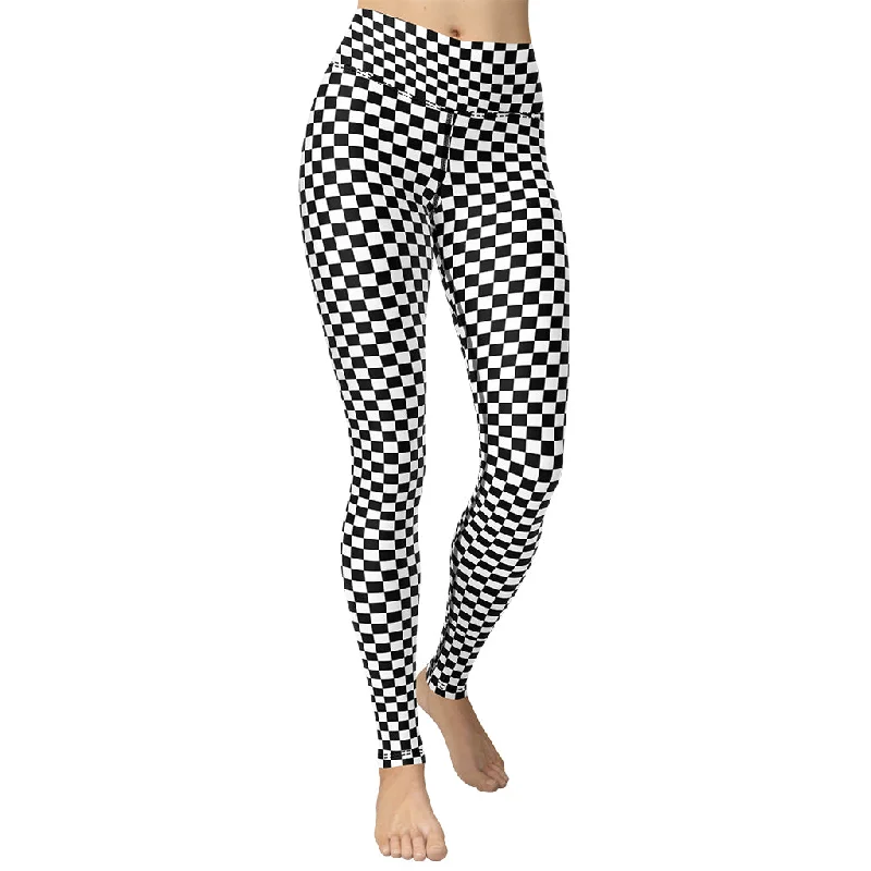 Overstock Sale Checkered Yoga Leggings