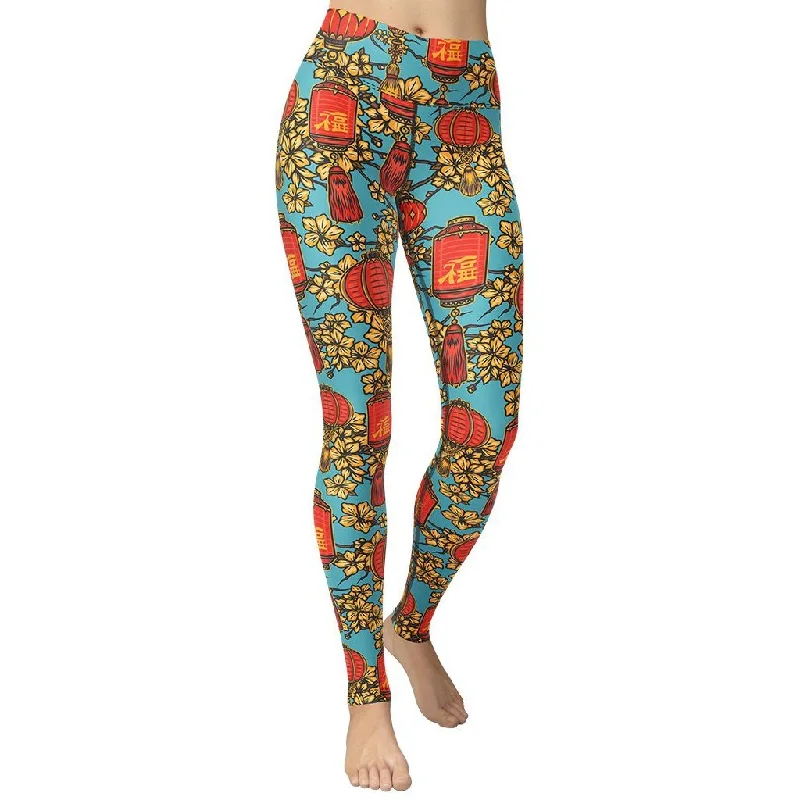 Weekend Discounts to Relish Chinese Festive Yoga Leggings