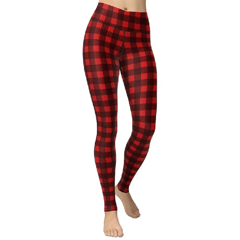 Weekend Specials Just for You Christmas Buffalo Print Yoga Leggings