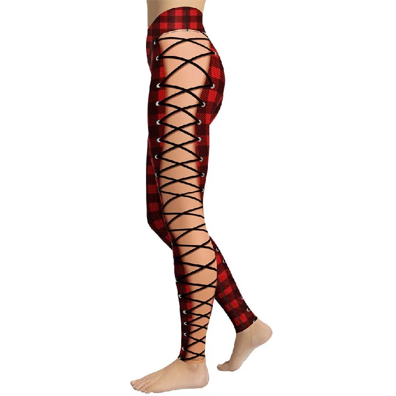Year-End Sale Christmas Lace Up Yoga Leggings