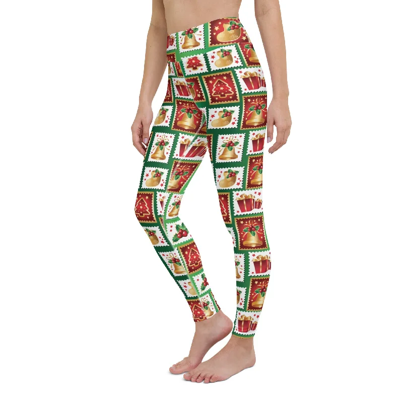 One-Day Only Christmas Stamps Yoga Leggings