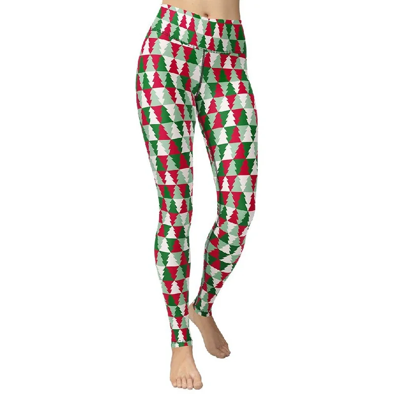 Weekend Savings Spectacular Christmas Tree Pattern Yoga Leggings